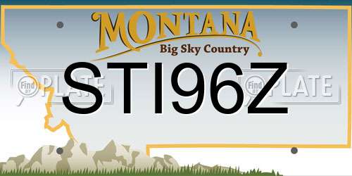 STI96Z Montana License Plate