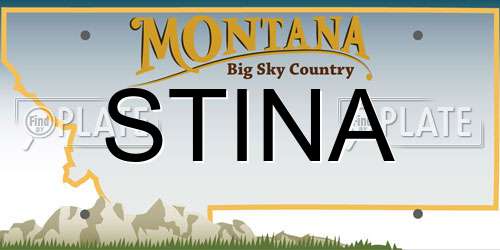 STINA Montana License Plate