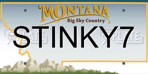 STINKY7 Montana License Plate
