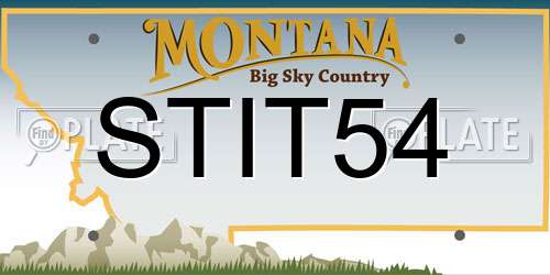 STIT54 Montana License Plate