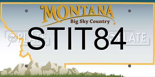 STIT84 Montana License Plate