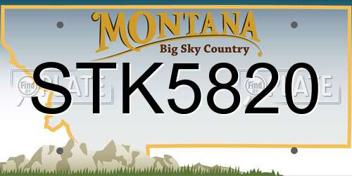 STK5820 Montana License Plate
