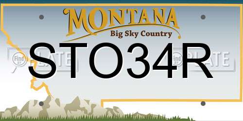 STO34R Montana License Plate