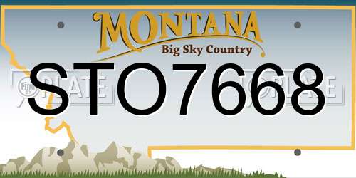 STO7668 Montana License Plate