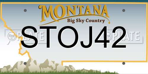 STOJ42 Montana License Plate