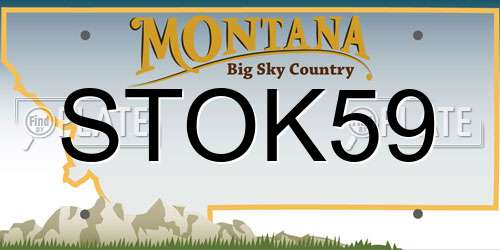 STOK59 Montana License Plate