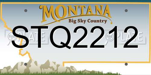 STQ2212 Montana License Plate