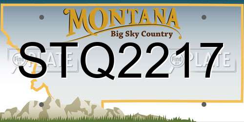 STQ2217 Montana License Plate