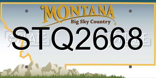 STQ2668 Montana License Plate