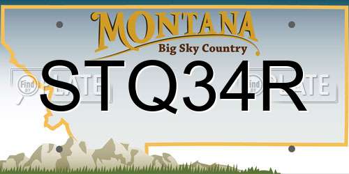 STQ34R Montana License Plate