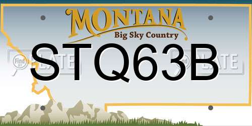 STQ63B Montana License Plate