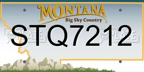 STQ7212 Montana License Plate