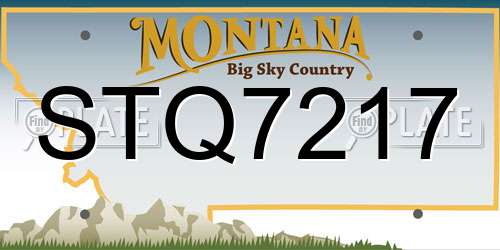 STQ7217 Montana License Plate