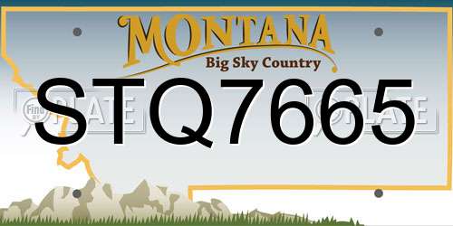 STQ7665 Montana License Plate