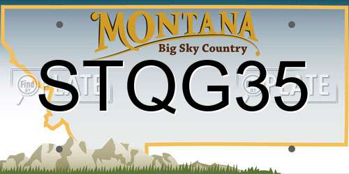 STQG35 Montana License Plate