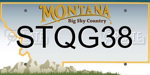 STQG38 Montana License Plate