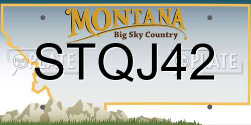 STQJ42 Montana License Plate