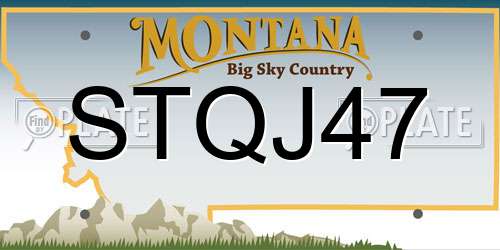 STQJ47 Montana License Plate