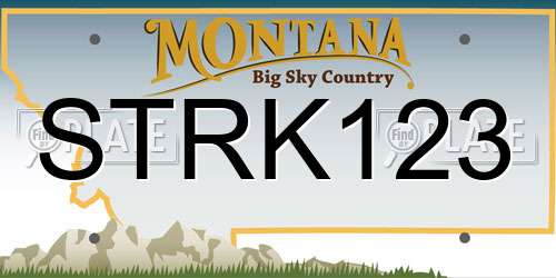 STRK123 Montana License Plate