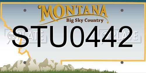 STU0442 Montana License Plate