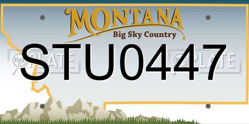 STU0447 Montana License Plate
