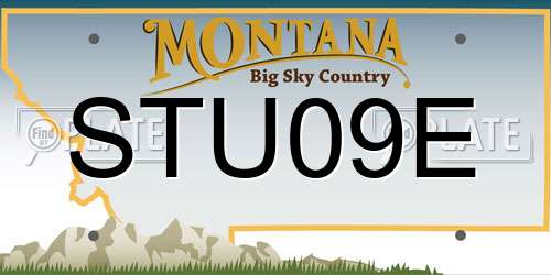 STU09E Montana License Plate