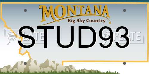 STUD93 Montana License Plate