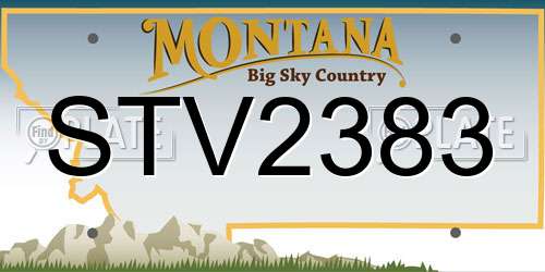 STV2383 Montana License Plate