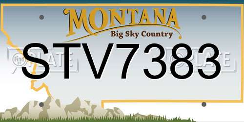 STV7383 Montana License Plate