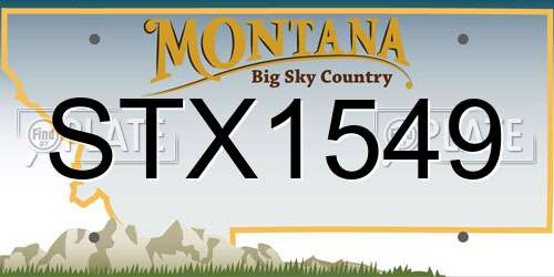 STX1549 Montana License Plate