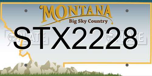 STX2228 Montana License Plate
