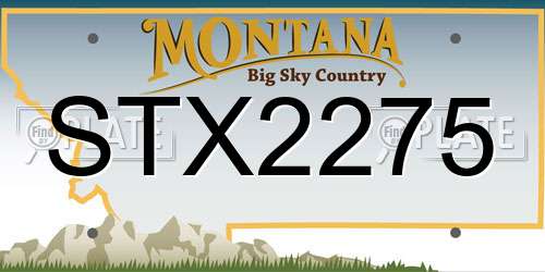 STX2275 Montana License Plate