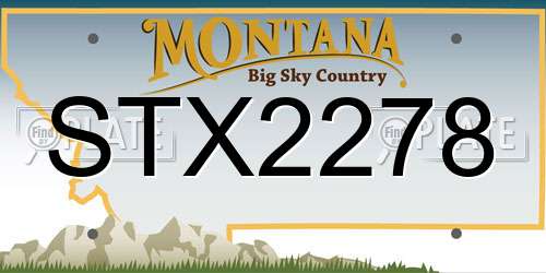 STX2278 Montana License Plate