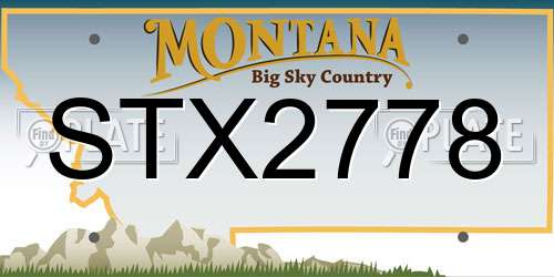 STX2778 Montana License Plate