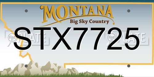 STX7725 Montana License Plate