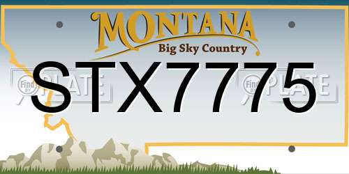 STX7775 Montana License Plate
