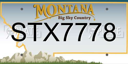 STX7778 Montana License Plate