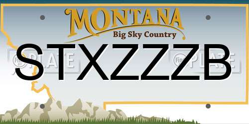 STXZZZB Montana License Plate