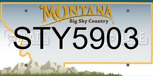 STY5903 Montana License Plate