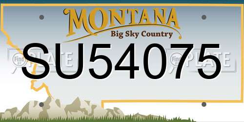 SU54075 Montana License Plate