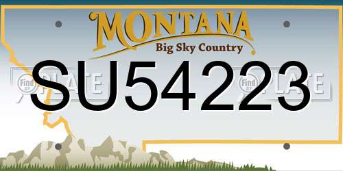 SU54223 Montana License Plate