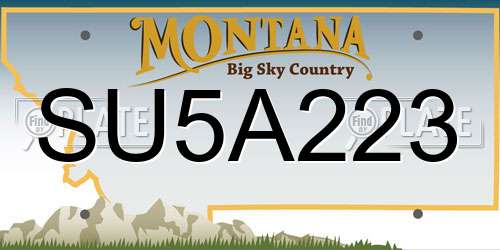 SU5A223 Montana License Plate
