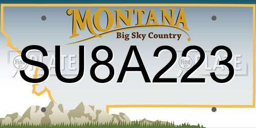 SU8A223 Montana License Plate