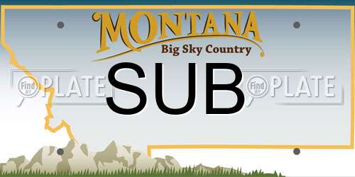 SUB Montana License Plate