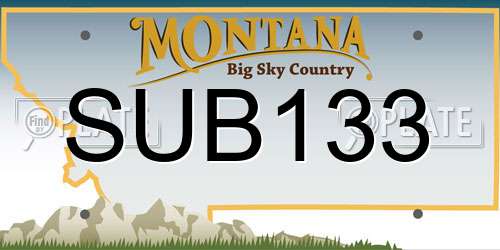 SUB133 Montana License Plate