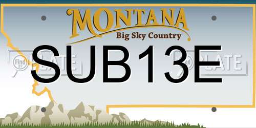 SUB13E Montana License Plate