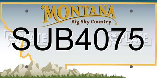 SUB4075 Montana License Plate