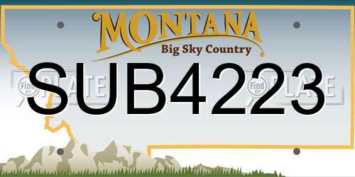 SUB4223 Montana License Plate