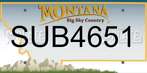 SUB4651 Montana License Plate