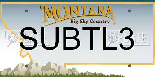 SUBTL3 Montana License Plate